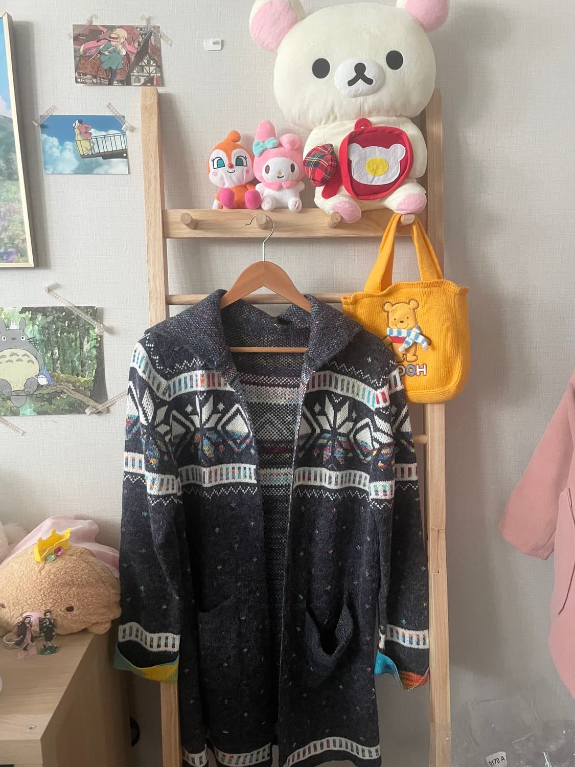 모리걸 빈티지 노르딕 롱 후드 가디건💙♥️ 상품이미지1