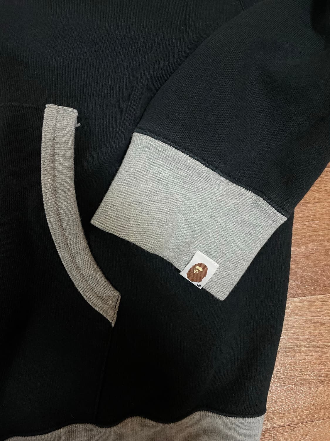 Bape 베이프 카모 써멀 패치 루즈핏 후드집업 블랙 상품이미지4