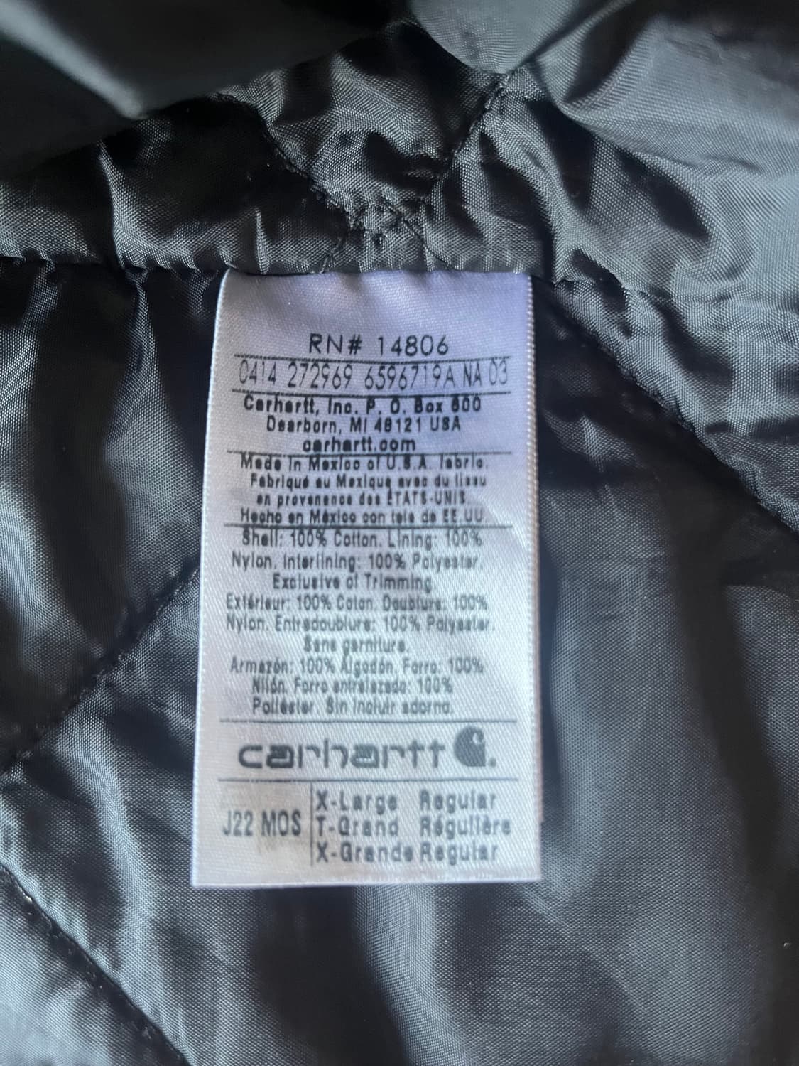 칼하트 j22 MOS XL/R 상태S 상품이미지4