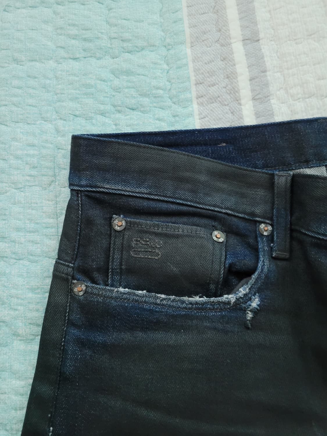 지스타로우 Gstarraw. 3301 슬림 왁스블랙코팅진. 32사이즈 상품이미지3