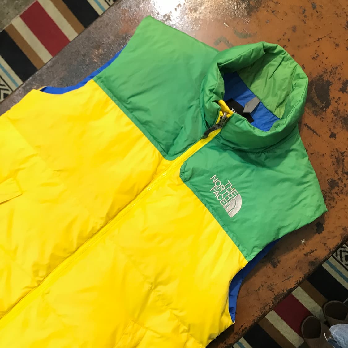노스페이스 700 눕시 옐로 그린 덕다운 패딩 조끼 남성 105  상품이미지2
