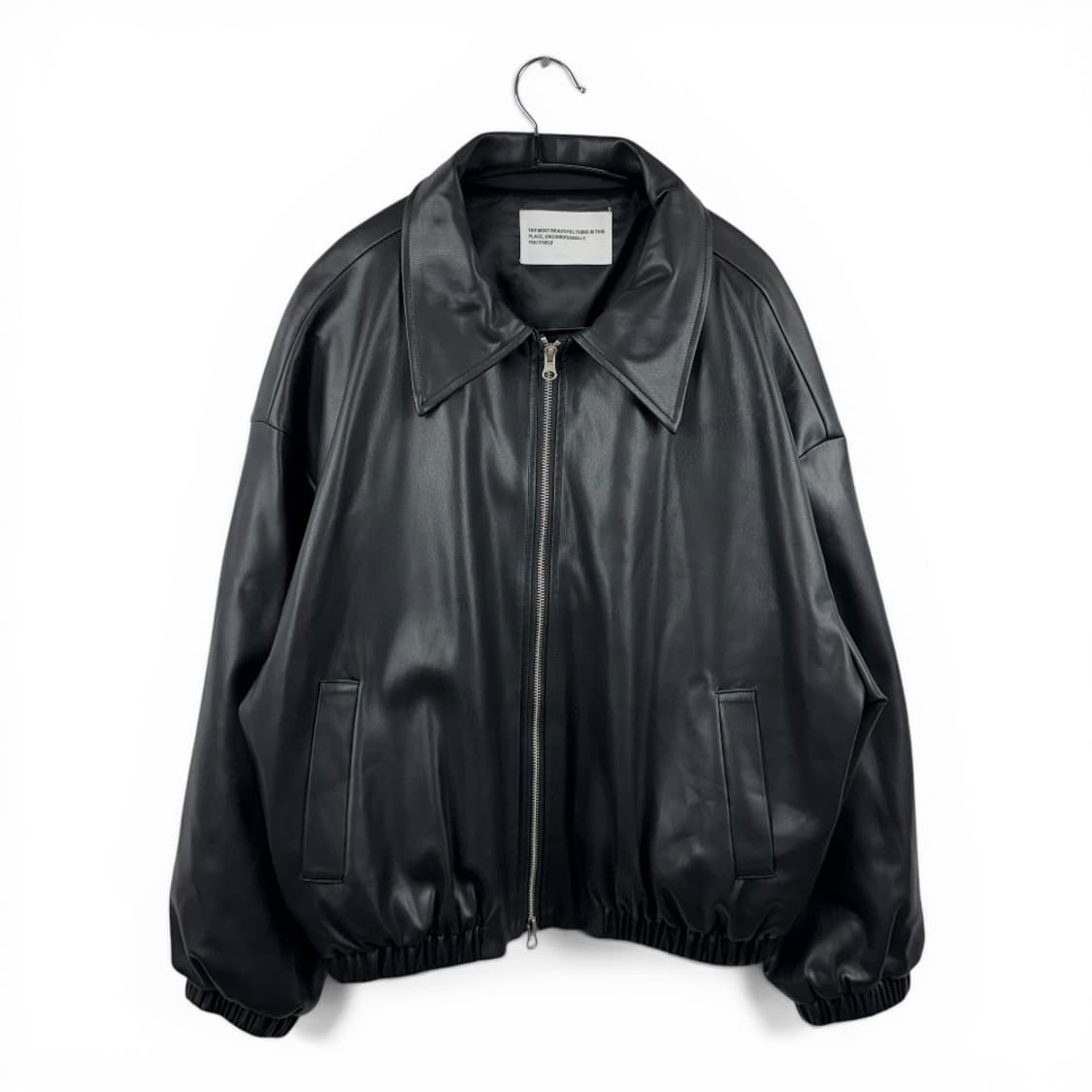 (F) 플레이스 스튜디오 비건 레더 오버핏 블루종 자켓 상품이미지1