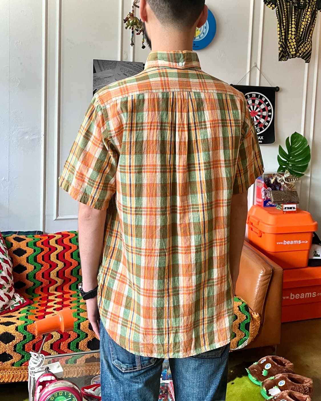 Old BEAMS Japan Half Button Check Shirt 상품이미지3