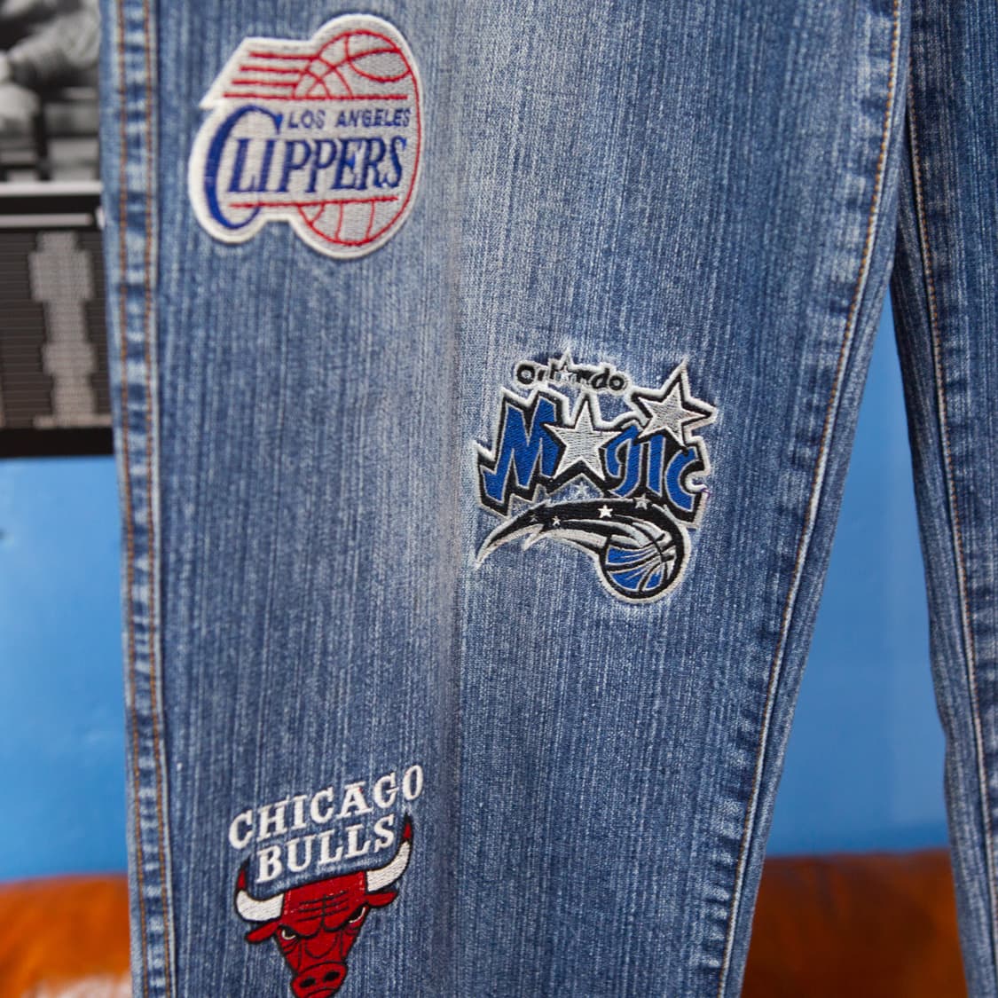 90s NBA Team 엠보로이드 데님 팬츠 상품이미지4