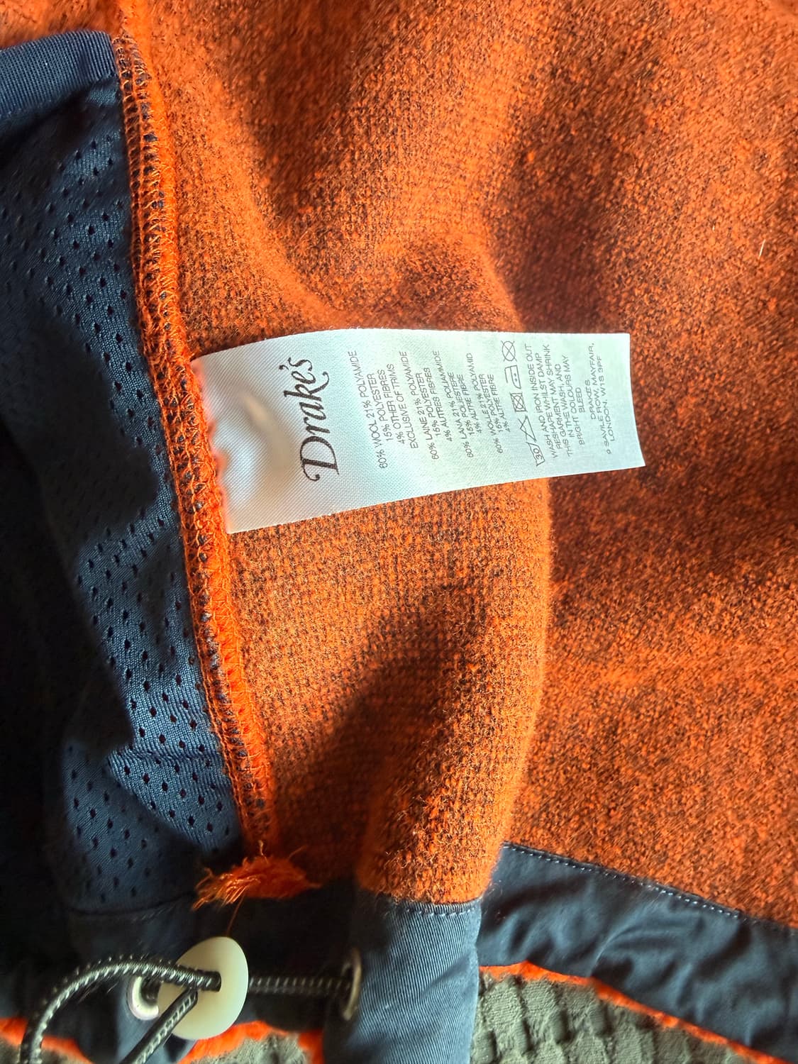 Drake's 드레익스 오렌지 후리스, 플리스 자켓 m 사이즈 상품이미지5