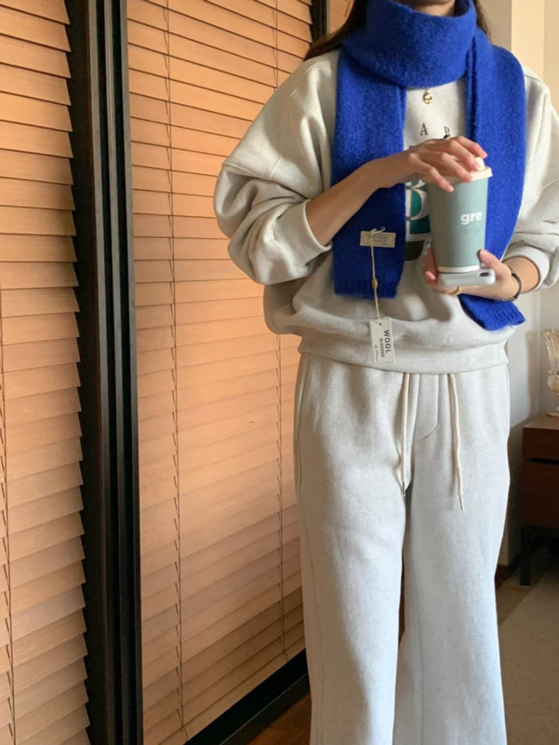 아잉areing 기모조거팬츠 오트밀 상품이미지2