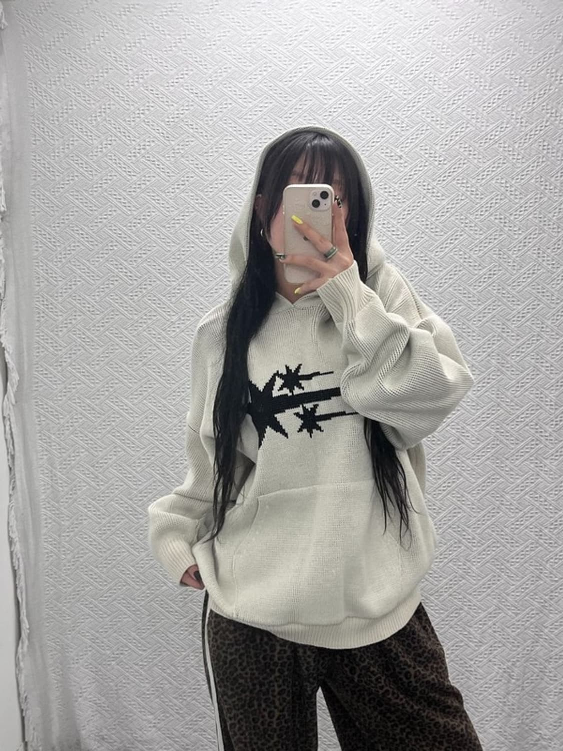 나이스 고스트 클럽 키치 샤이닝 니트 후드티 S C07560 상품이미지1