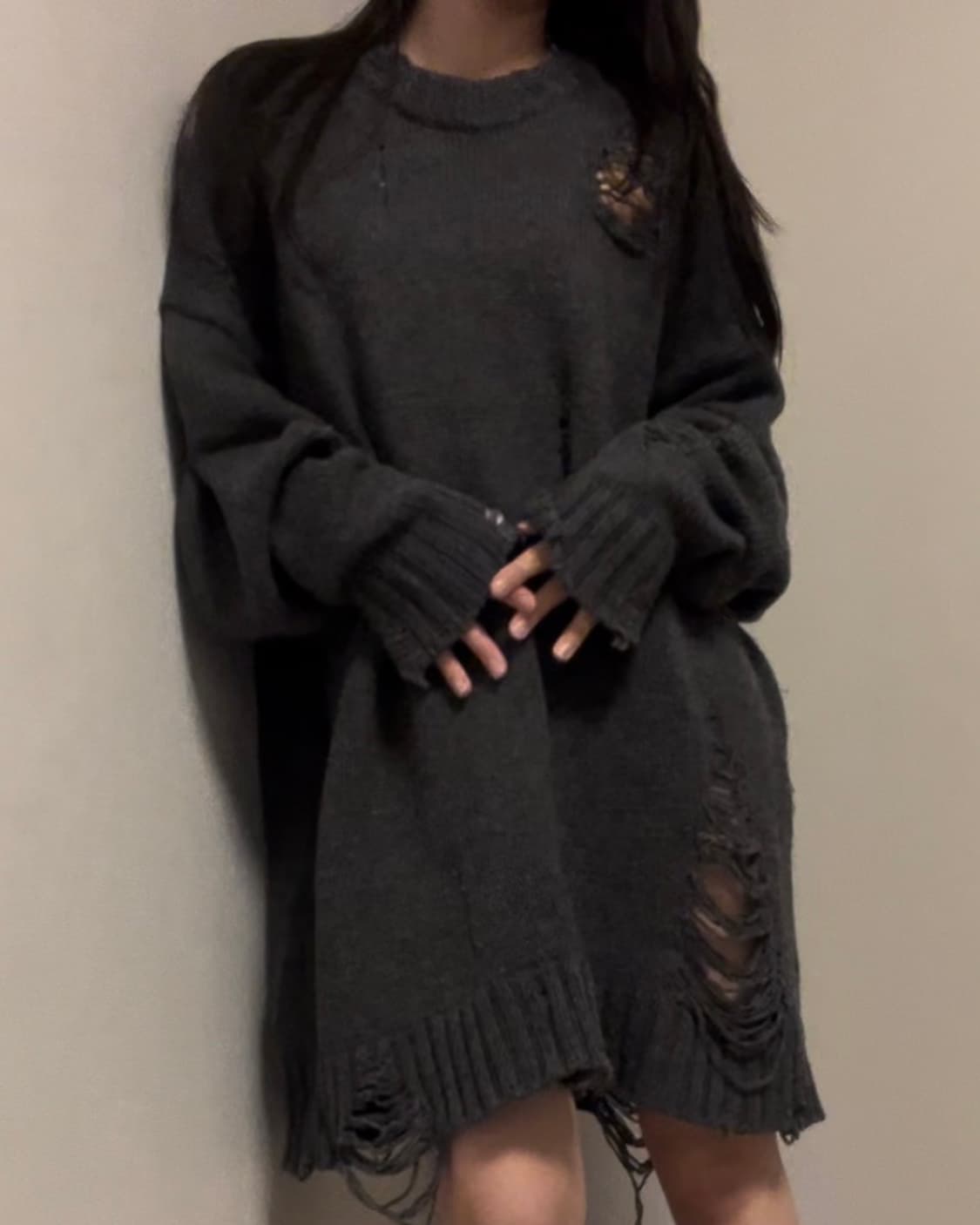 TAKEASY damage over long knit 상품이미지7