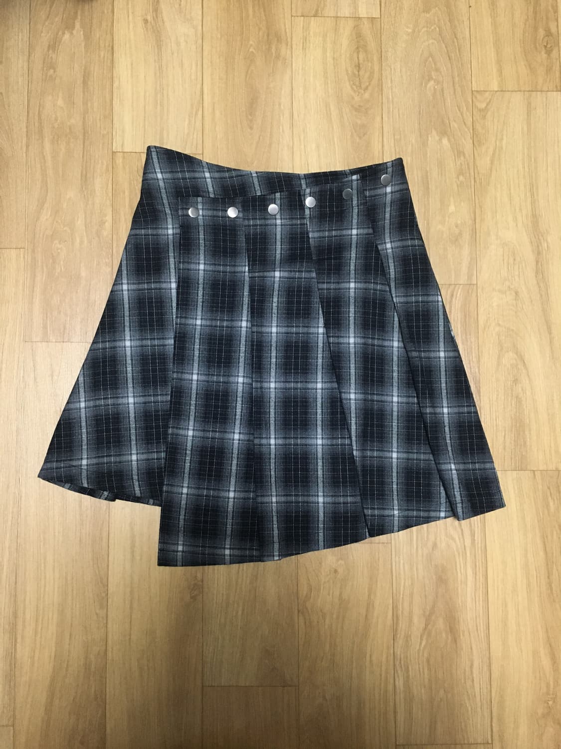 포르테나 체크 스커트 (차콜) 상품이미지6