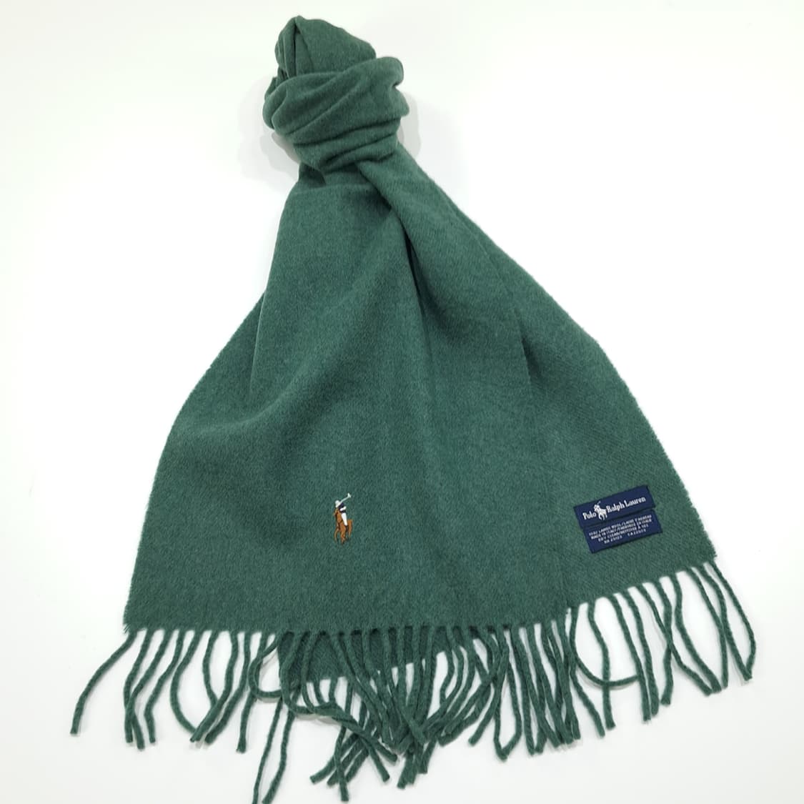 MX352 폴로 랄프로렌 에메랄드그린 램스울 목도리 머플러 상품이미지2