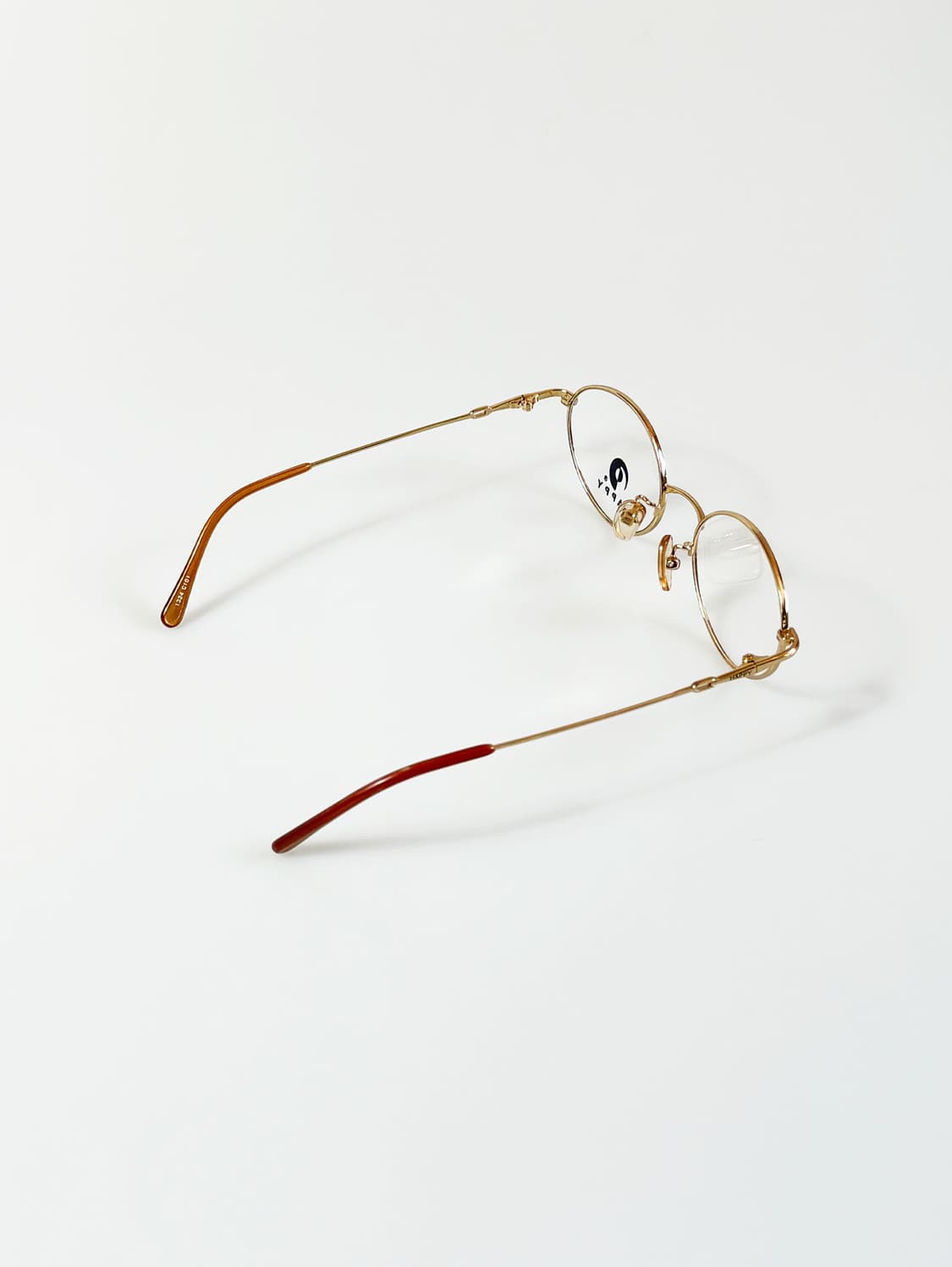 90s HAPPY 골드 메탈 슬림 라운드 빈티지 안경 상품이미지5