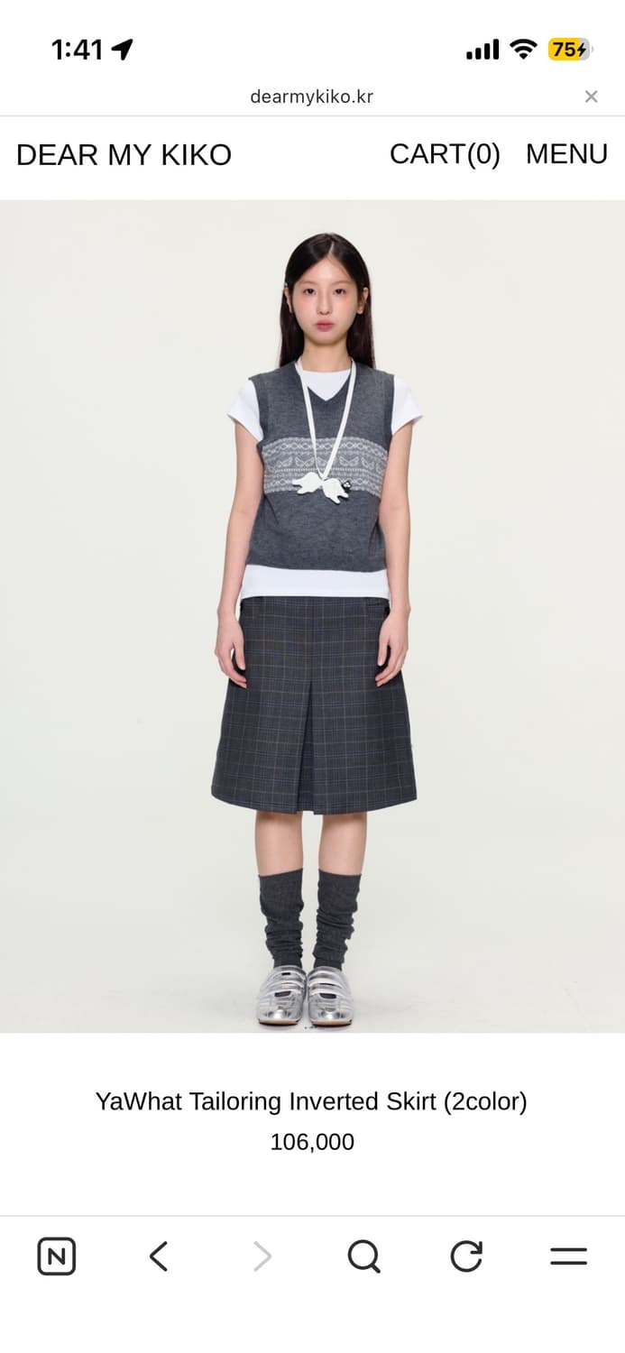 ( 원가10.6 ) 디얼마이키코 YAWHAT 체크 스커트 상품이미지1