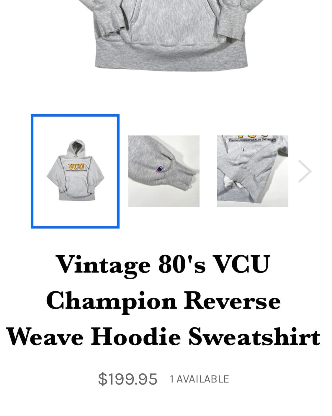챔피온 80s VCU 리버스위브 후드 상품이미지3