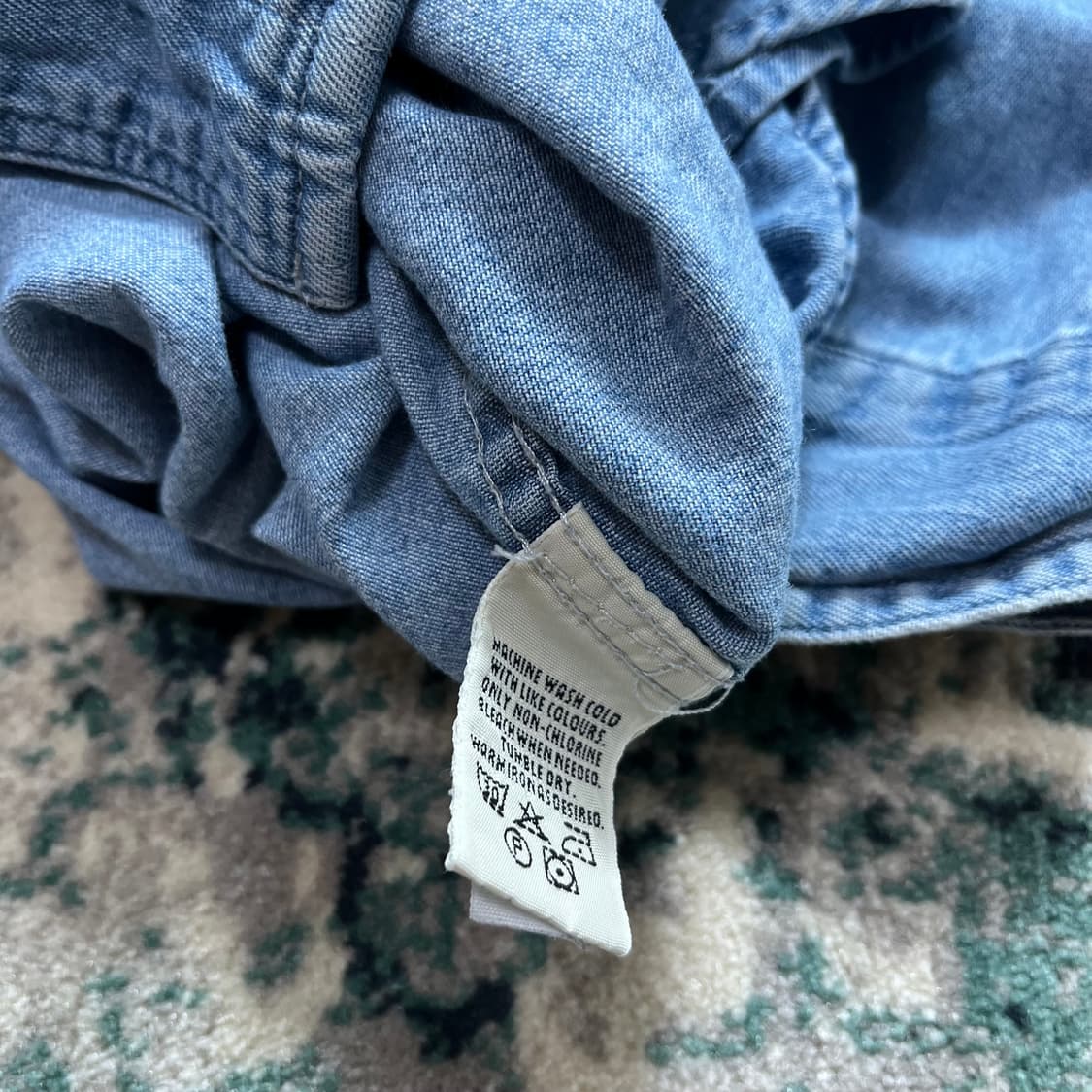 90s Eddie Bauer 에디바우어 투포켓 데님 아메카지 셔츠(XL) 상품이미지5
