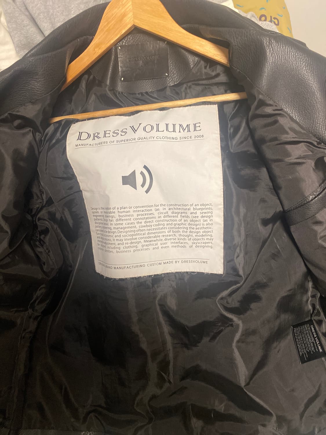 DRESS VOLUME 블랙 레더 라이더 자켓 상품이미지2