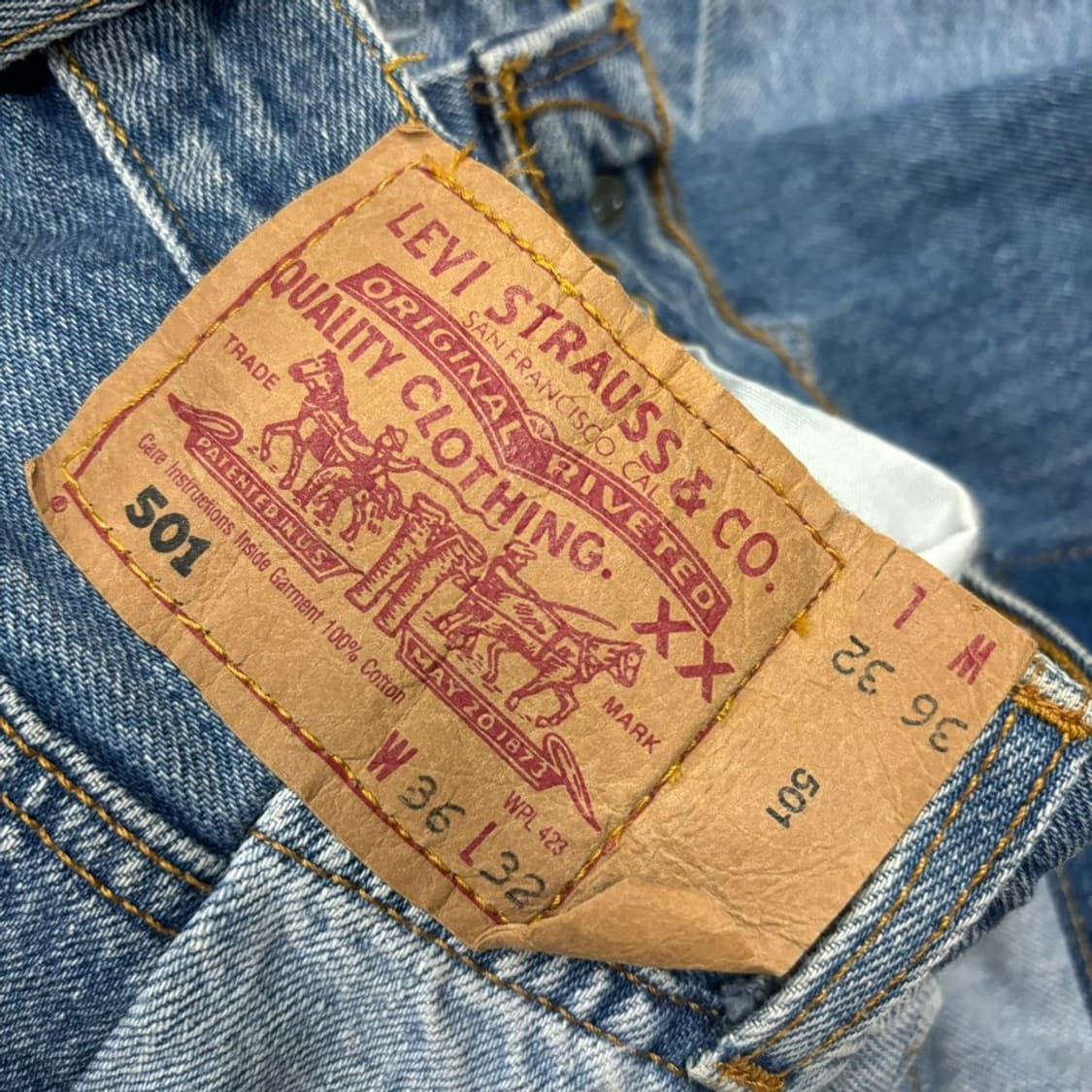 [정품] 리바이스 패치워크 데님 와이드 팬츠 상품이미지5