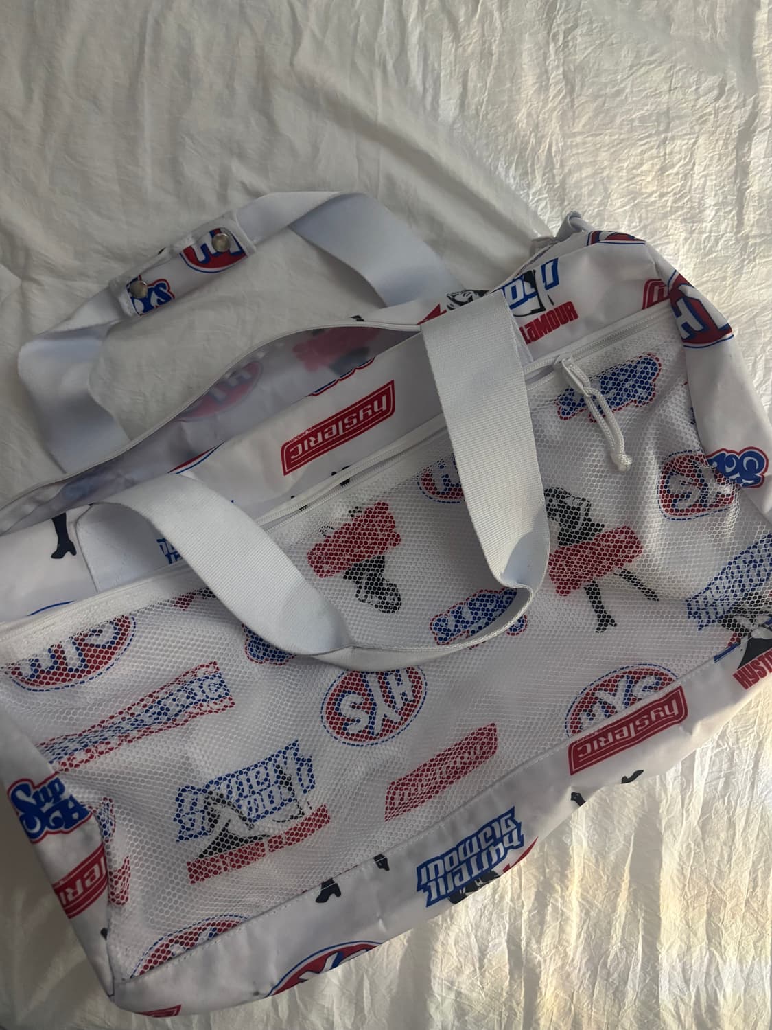 히스테릭글래머 로고 더플백 화이트 상품이미지2