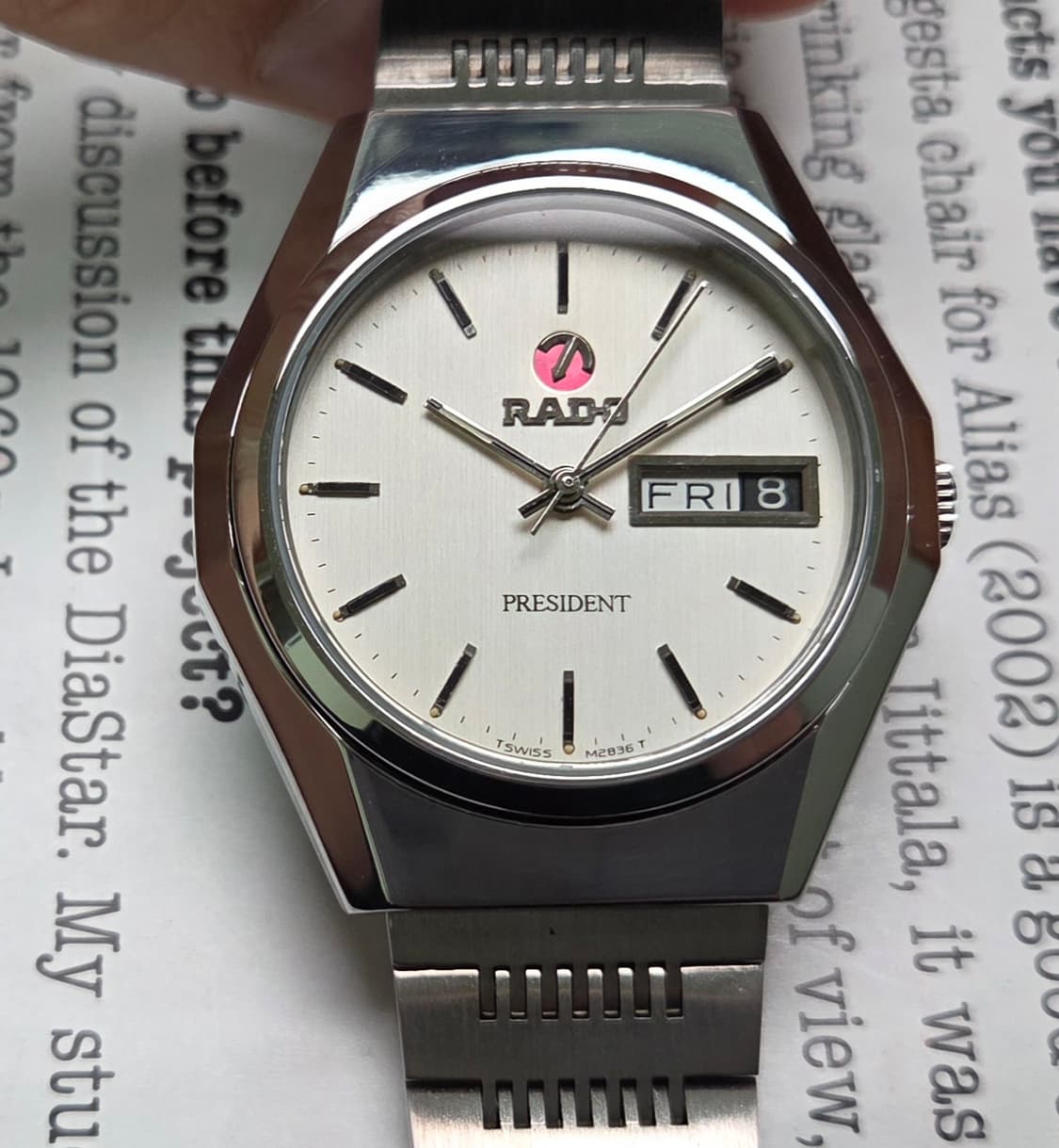 빈티지 라도 프레지던트 순정 실버판 데이데이트 오토매틱 브레이슬릿 ver 상품이미지1
