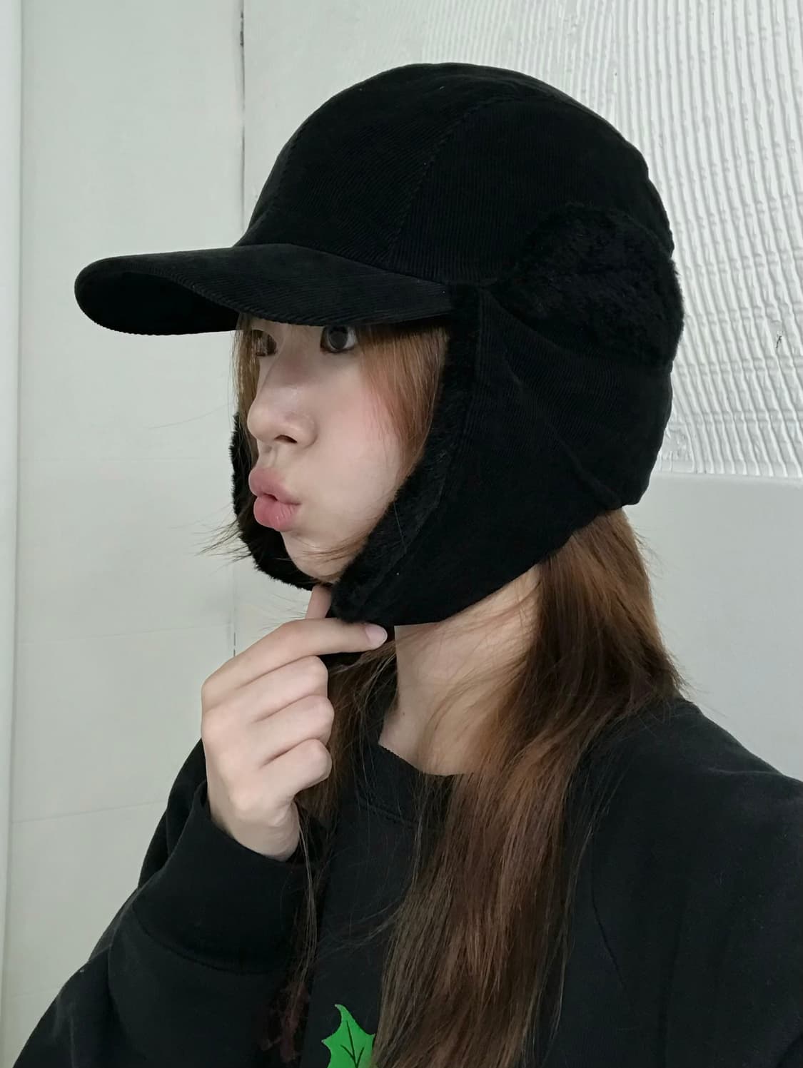 빈티지 블랙 스웨이드 트루퍼 햇 캡모자 상품이미지3