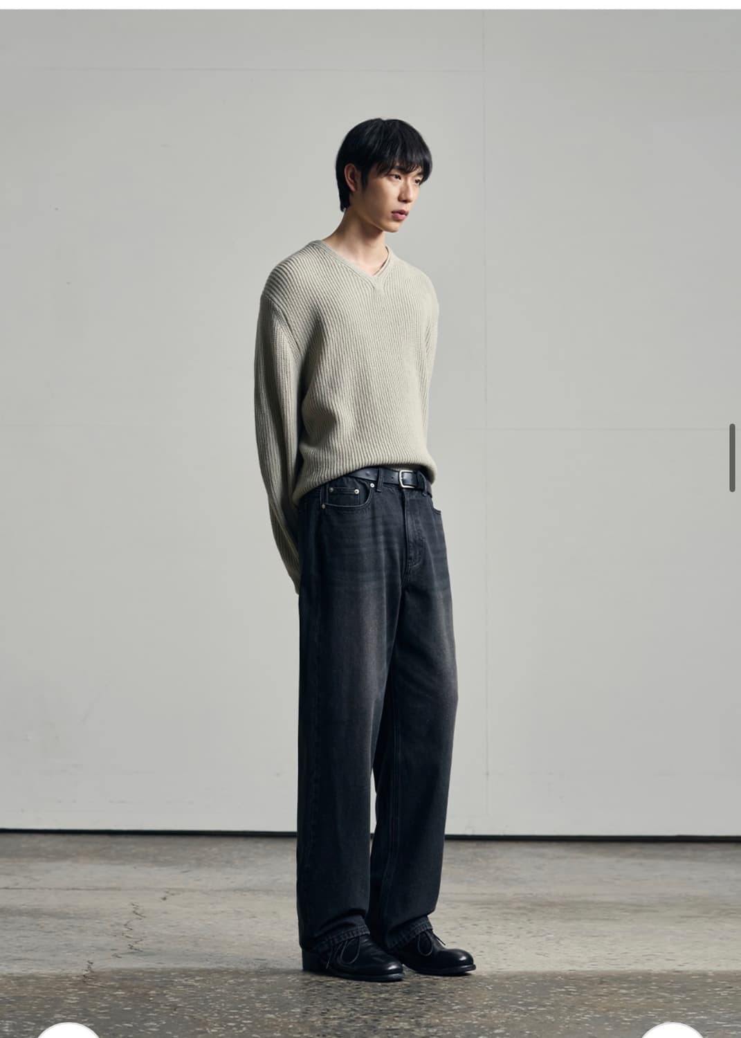 (M) 아워데이즈 리버티 세미 와이드 데님 팬츠 BLACK 판매 상품이미지4