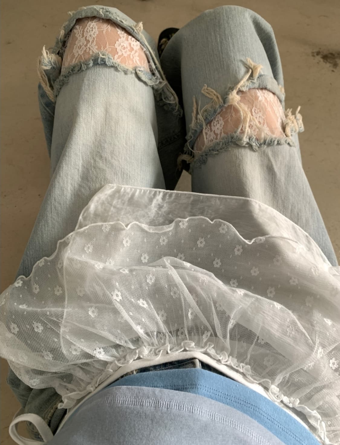 페인티드우드 add my lace jeans 레이스 팬츠 상품이미지1
