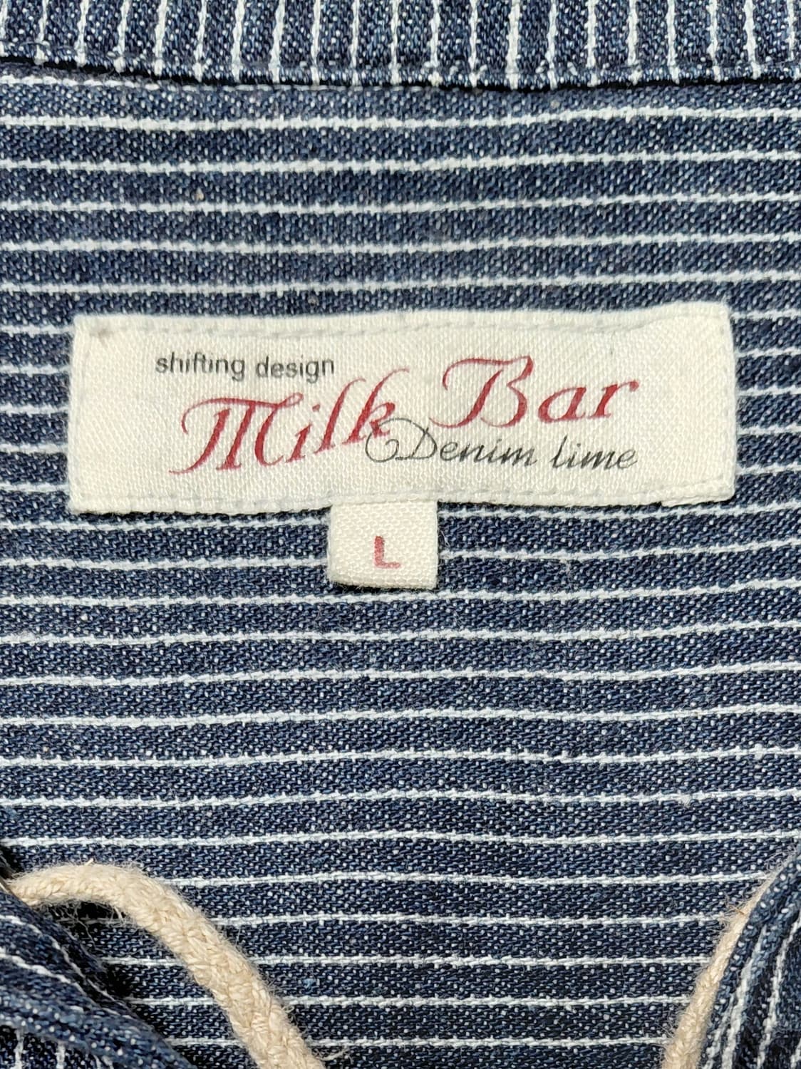 [L] Milk Bar Denim Lime 인디고 히코리 레이스업 셔츠 상품이미지5