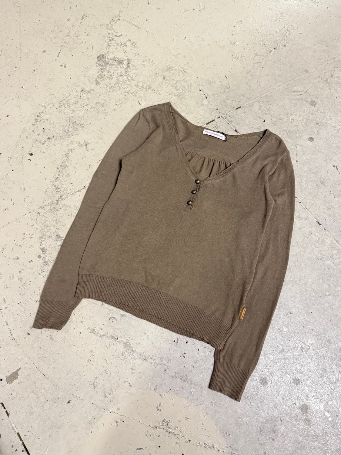 button-up detail cotton knit sleeve 상품이미지5