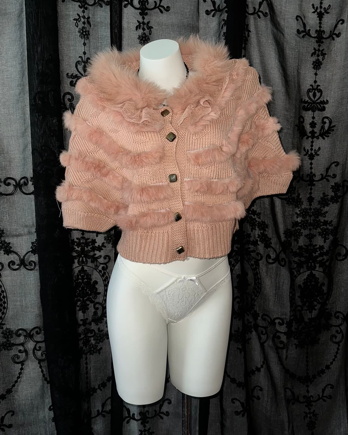 Rabbit puffer pink cape 상품이미지1