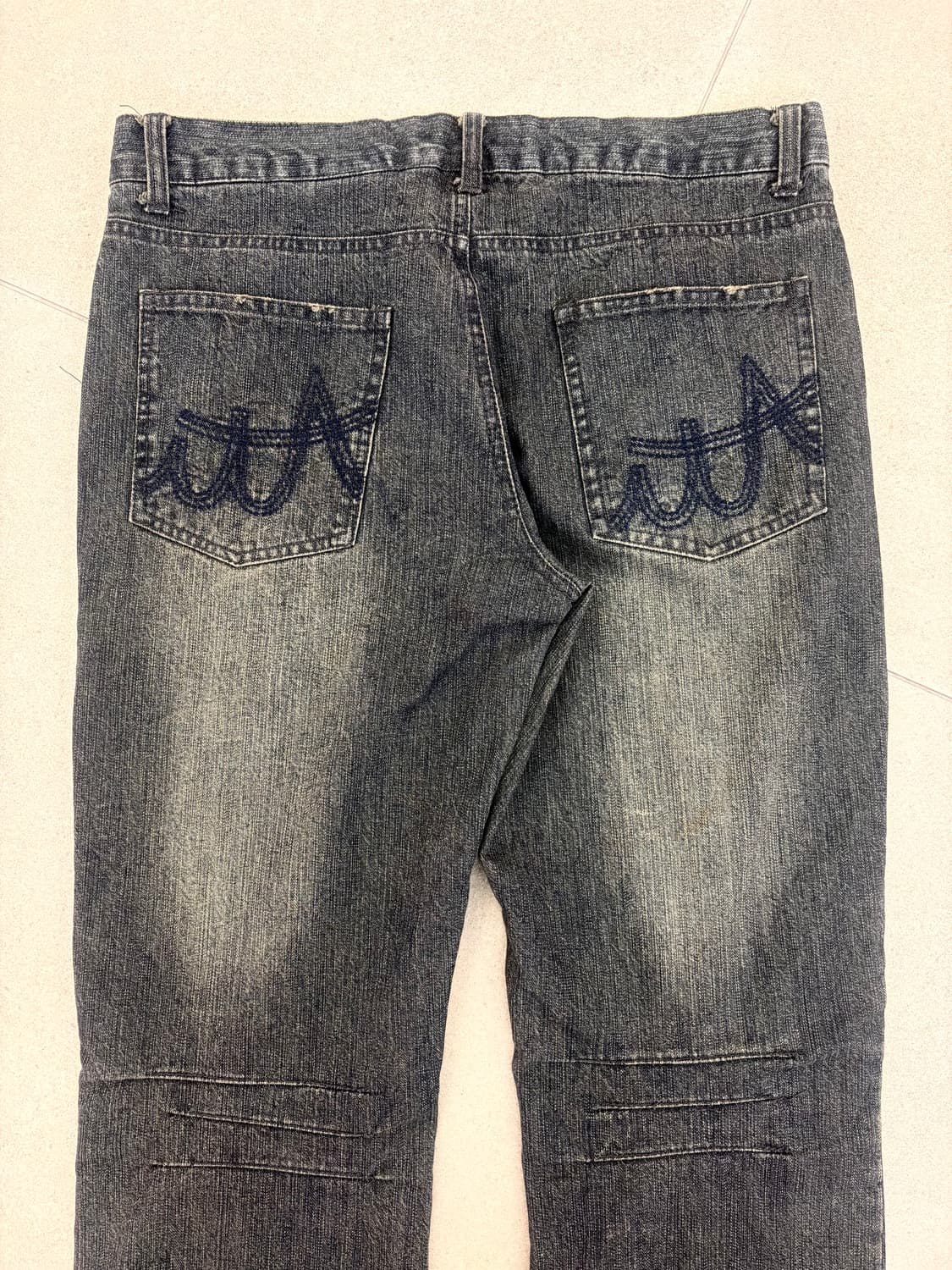 데미지 워싱 패치 데님 팬츠 상품이미지7