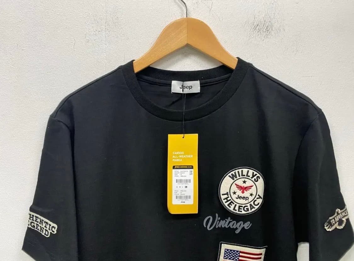 [새상품]지프JEEP 성조기와펜 반팔티 블랙 XL 상품이미지5