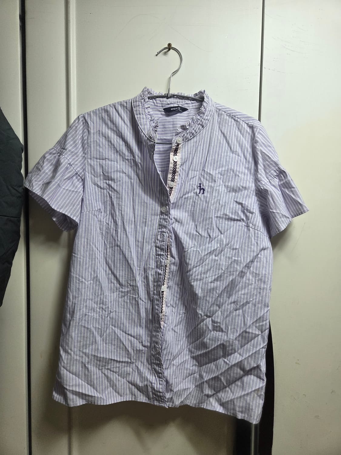 만원 급처! 헤지스 프릴 빈티지 셔츠 보라색 퍼플 상품이미지1