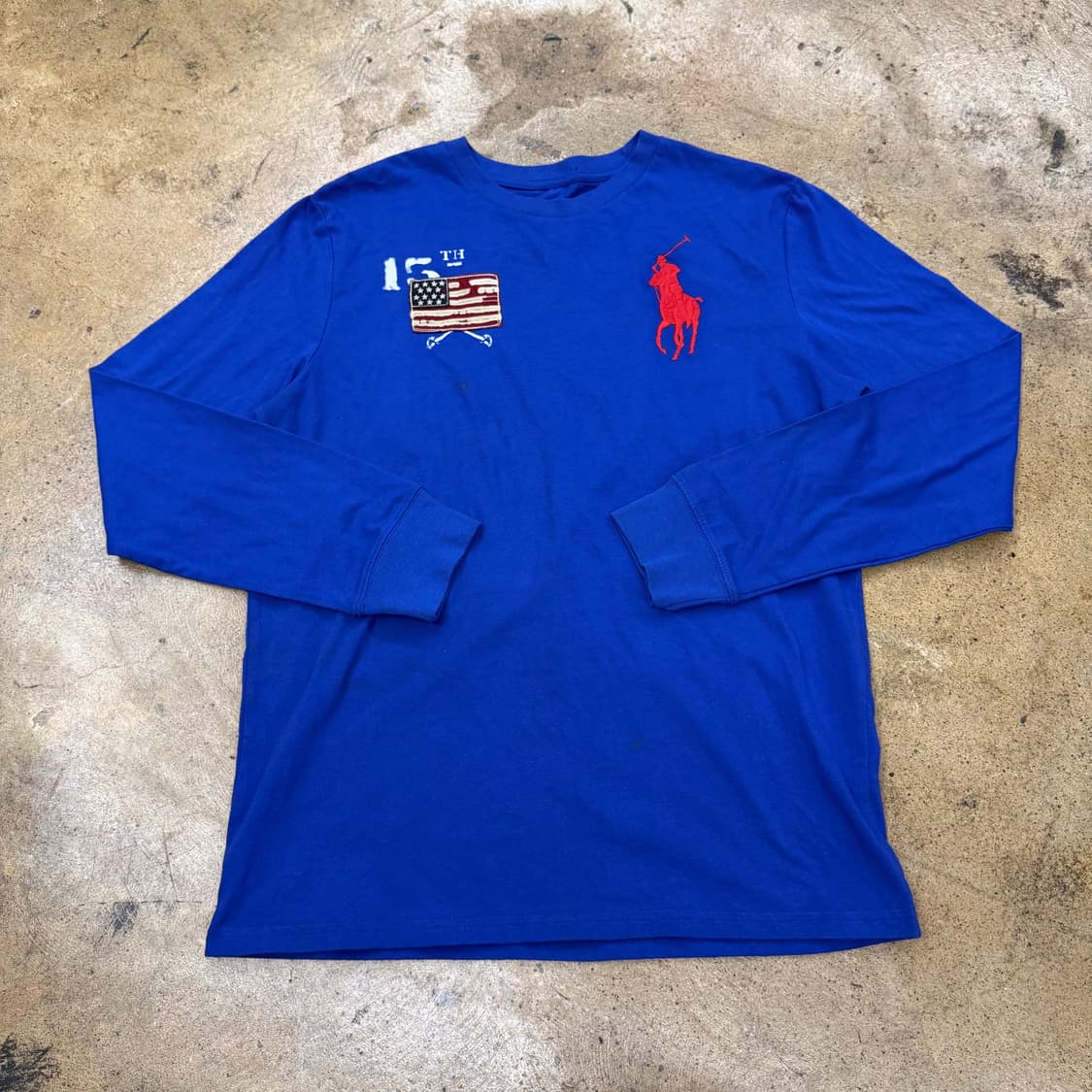 폴로 랄프로렌 빅포니 블루 레드 성조기 롱슬리브  상품이미지2