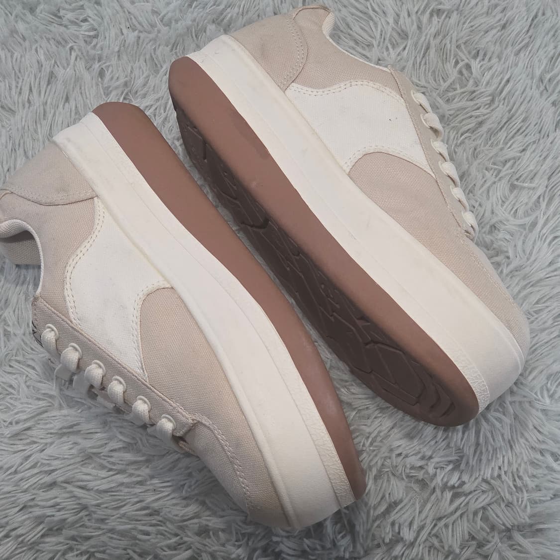 8q-29:Poseganch 포즈갠치 캔버스 스니커즈 베이지 (235) 상품이미지7