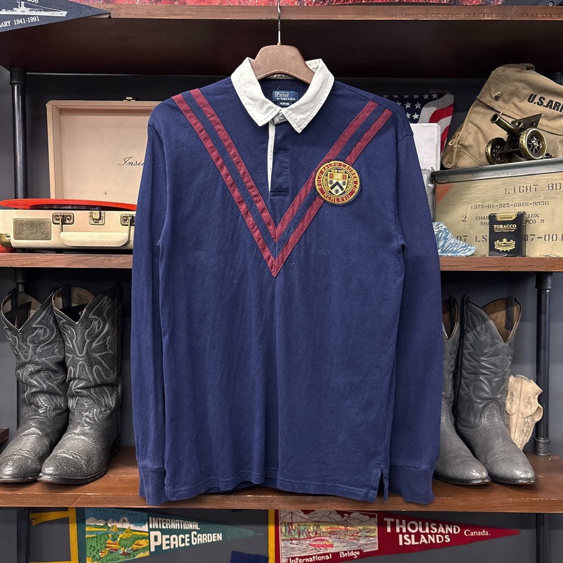 90s 폴로 랄프로렌 칼리지 크레스트 와펜 아이비 럭비셔츠 N1003 상품이미지1