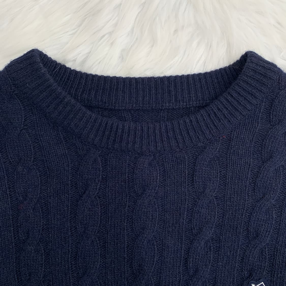 빈티지 Lee 울혼방 케이블 라운드 니트 1762 상품이미지4