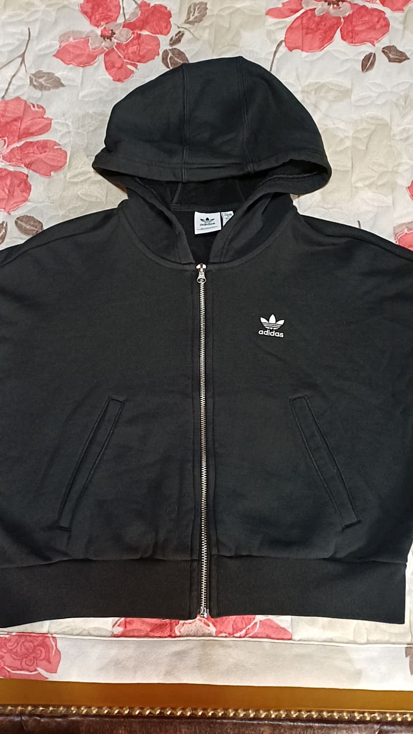 아디다스 오버핏 크롭후드집업 85 여성55 가슴67 기장50 상품이미지4