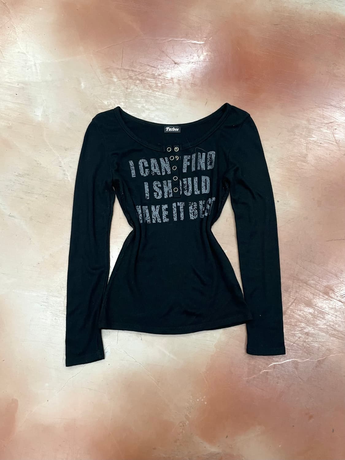 Lettering Button Detail Sleeve T 상품이미지3