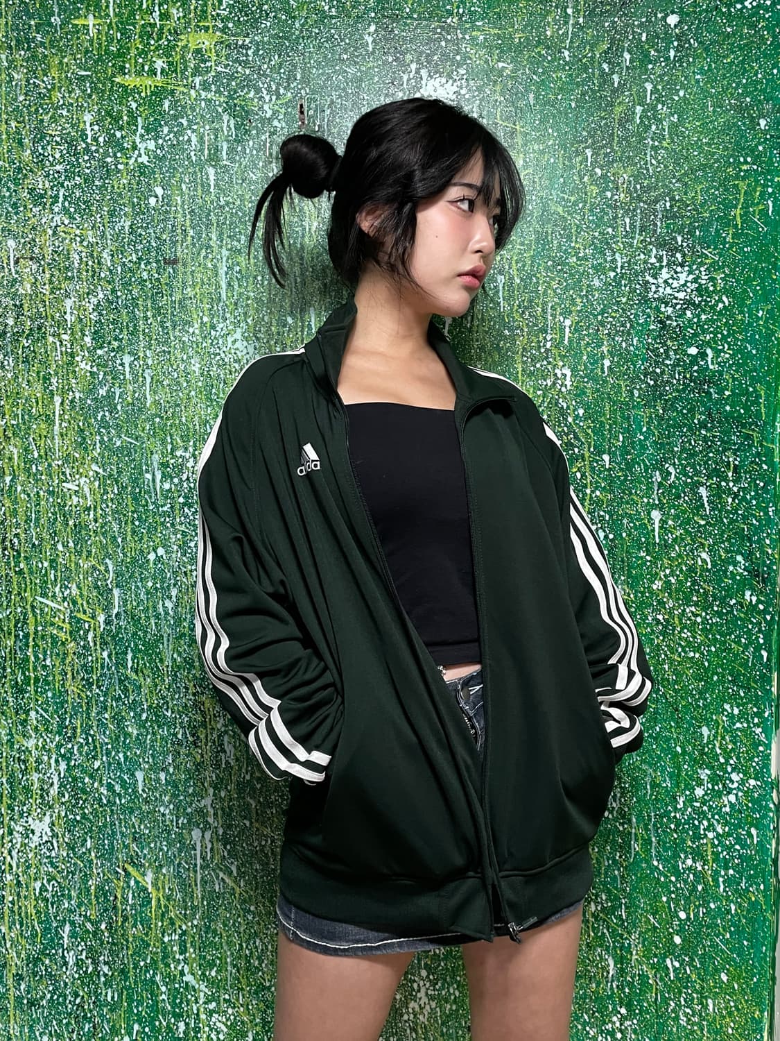 아디다스 이화여대 딥그린 스몰로고 져지 XL 상품이미지3