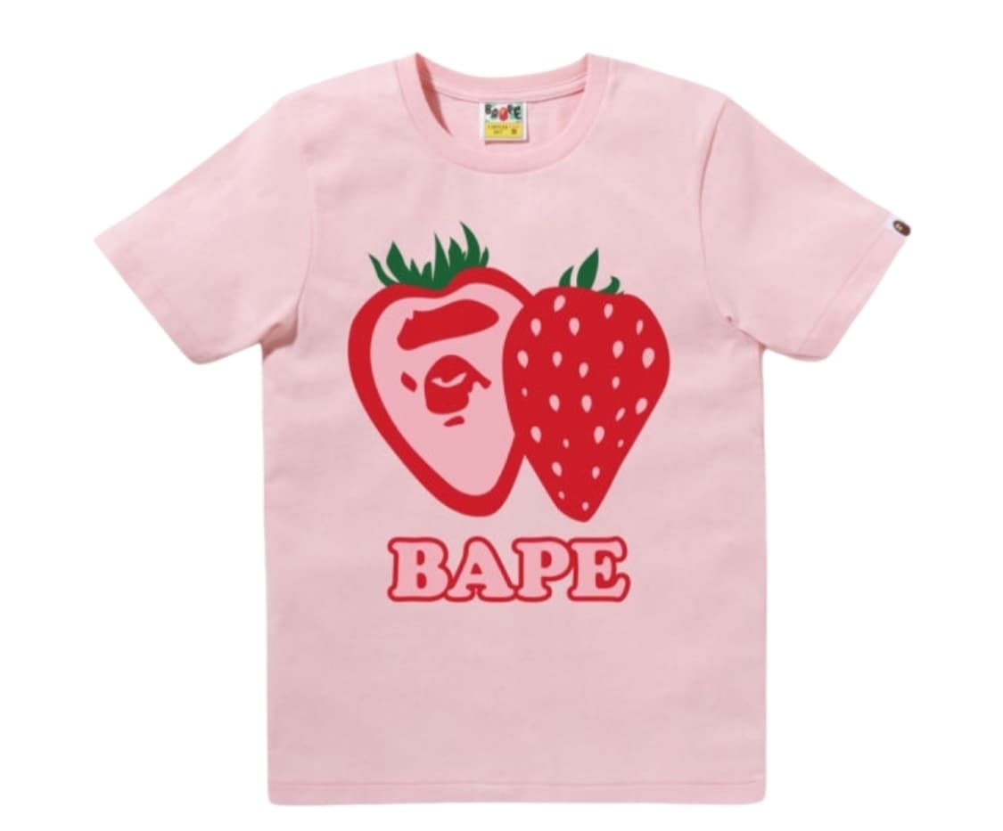 베이프 스트로베리 티셔츠 페일 핑크 XS 미실착 상품이미지1