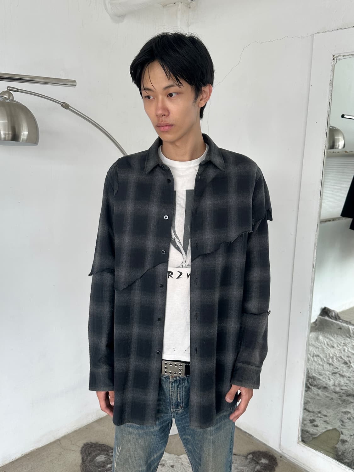 유키 하시모토 레이어드 플란넬 울 셔츠 상품이미지1