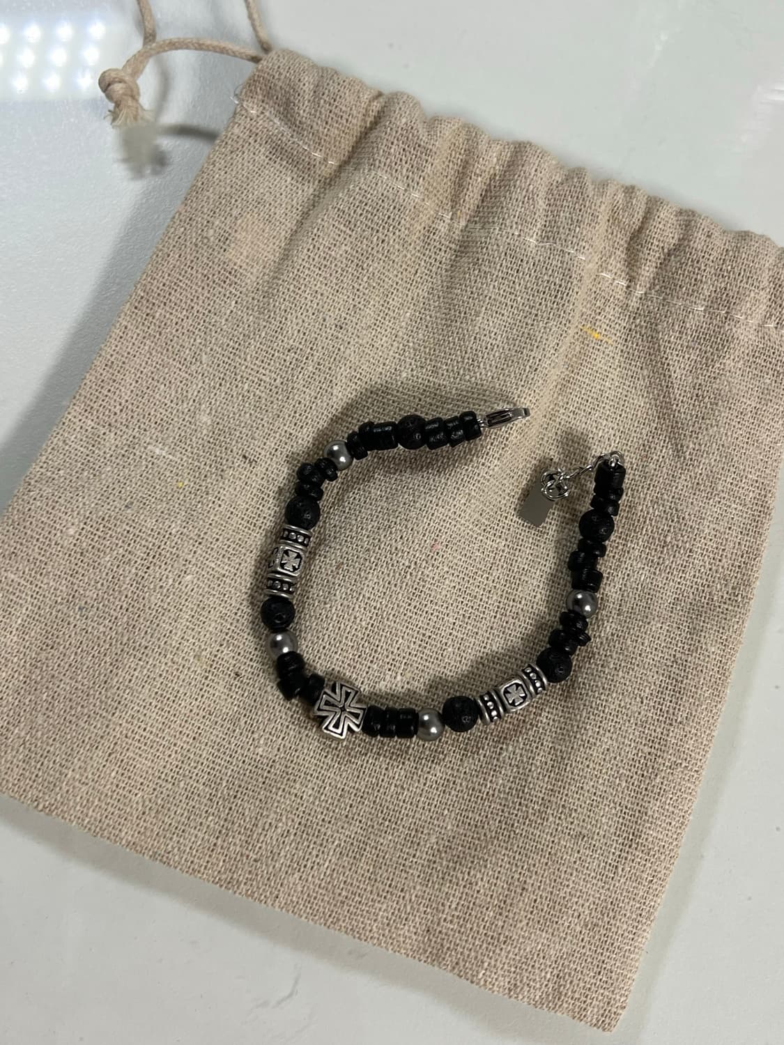 판매)이티씨이 크로스 비즈 팔찌 새상품 상품이미지2