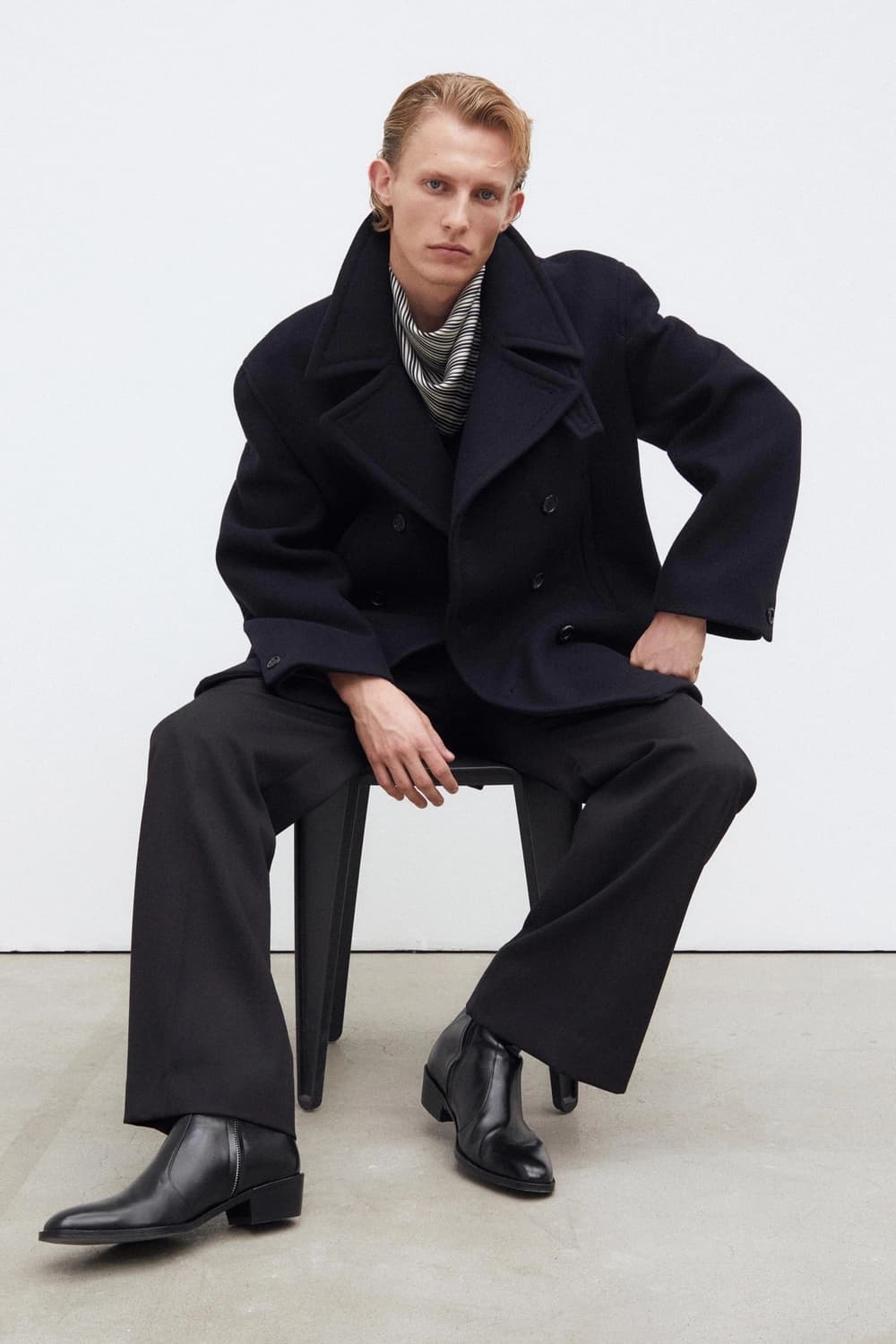 BRITAIN REEFER COAT DARK NAVY 상품이미지6