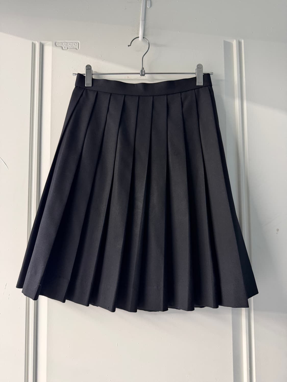 일본빈티지 블랙 플리츠 미디스커트 상품이미지4
