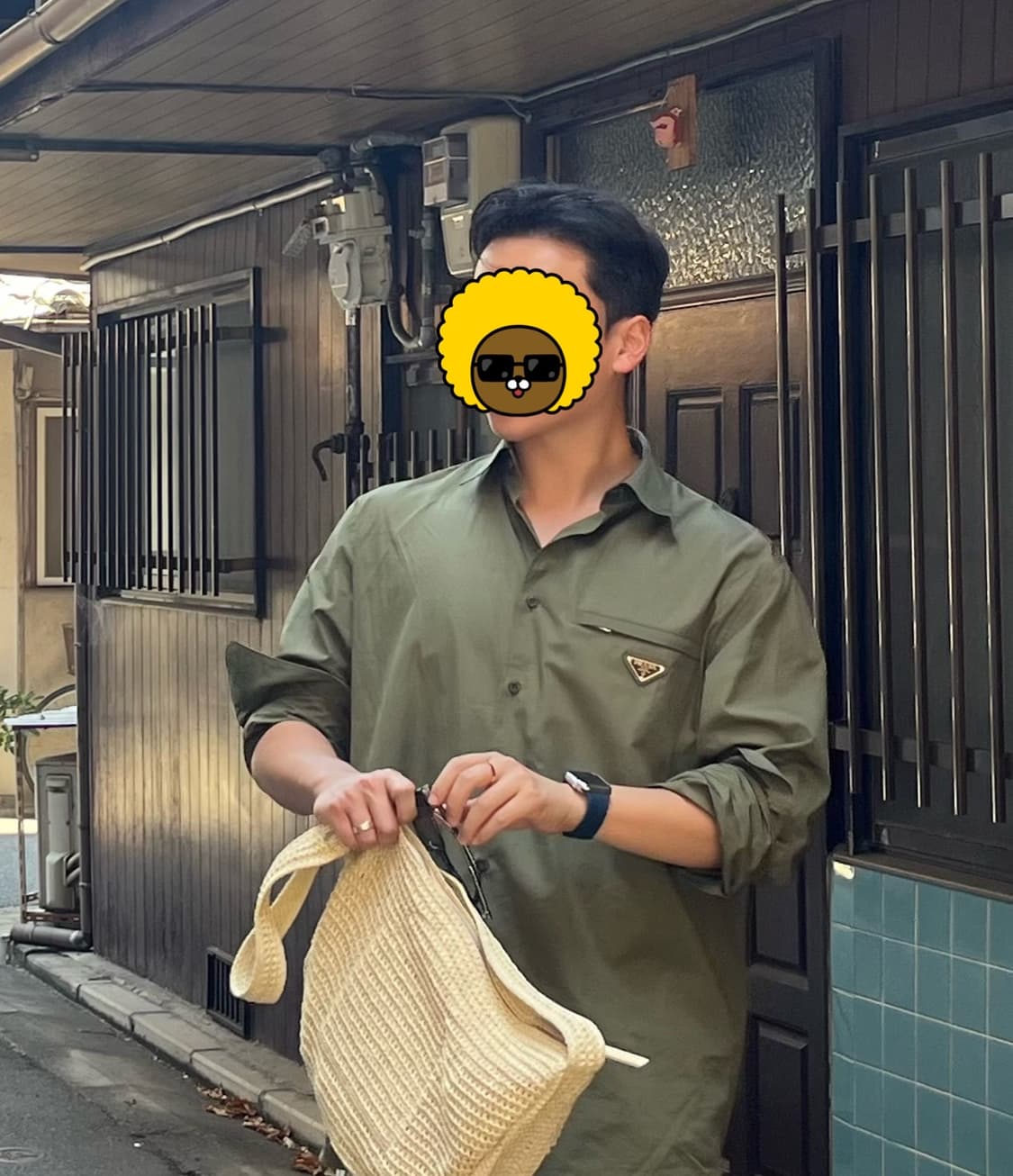 프라다 나일론 셔츠 카키 XL 상품이미지3