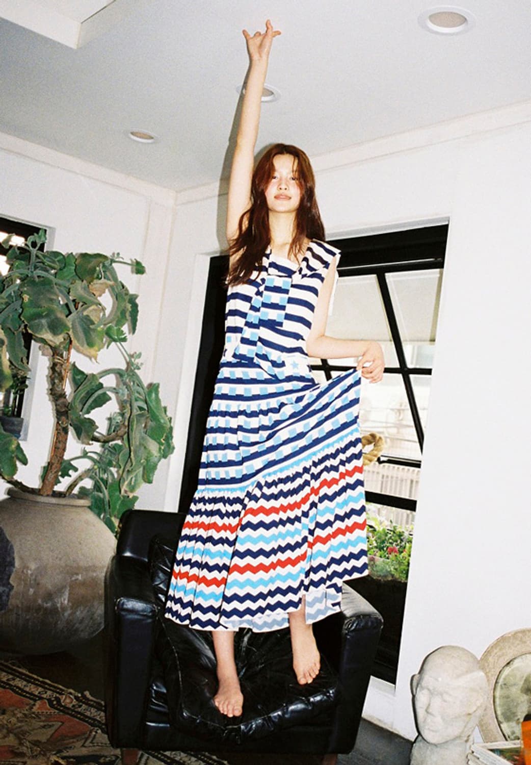 럭키슈에뜨 민소매 세라 세일러 나시 휴양지 롱원피스 상품이미지3