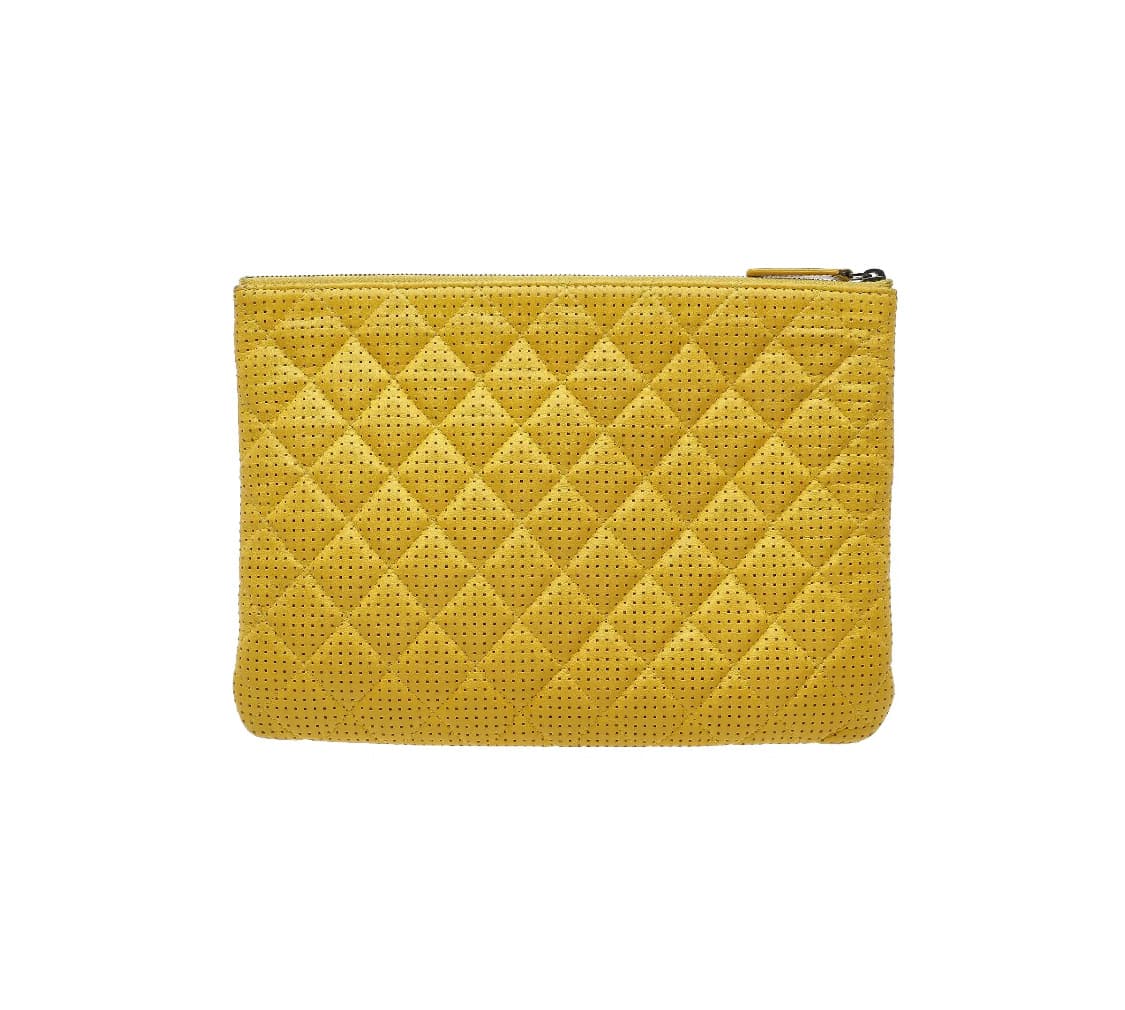 [A급] 샤넬 캐비어 스킨 클래식 클러치 뉴미디움 옐로우 판매합니다!!! 상품이미지3