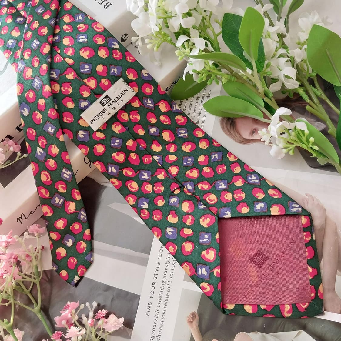 발망 실크 그린 패턴 넥타이 9.4cm A등급 k1920
 상품이미지4