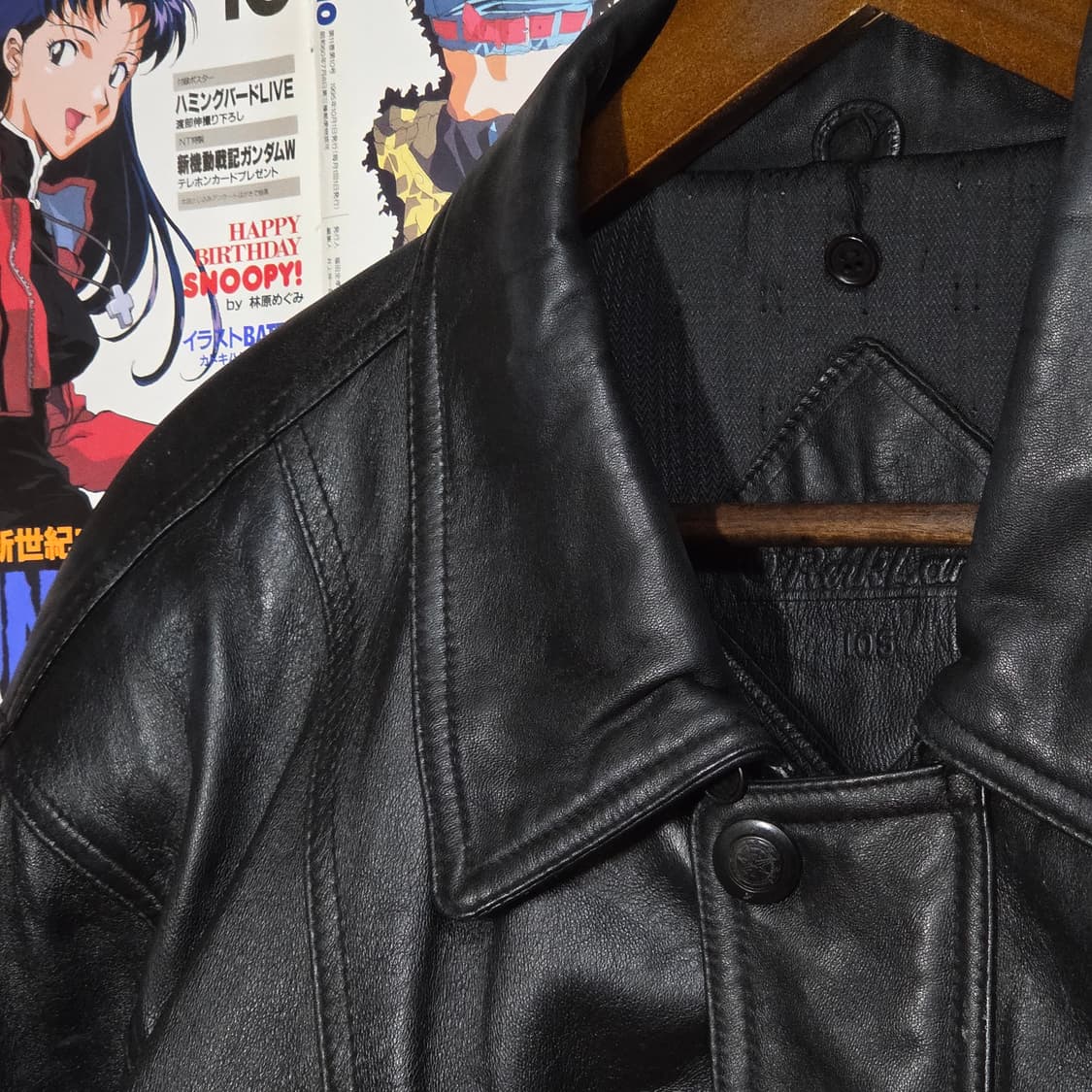 빈티지 양가죽 패디드 누빔 블랙 봄버 자켓 상품이미지3