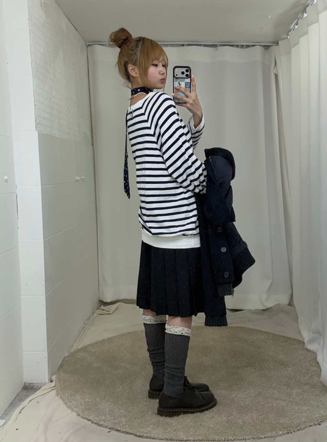 네이비 너드 니혼진 프레피 와방 코디세트 상품이미지3