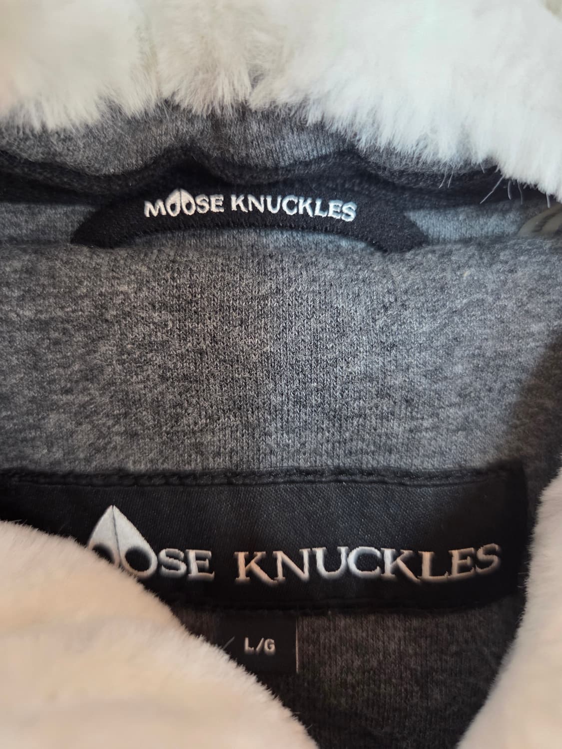 L 무스너클 버니 후드집업 그레이 퍼 안감 상품이미지3